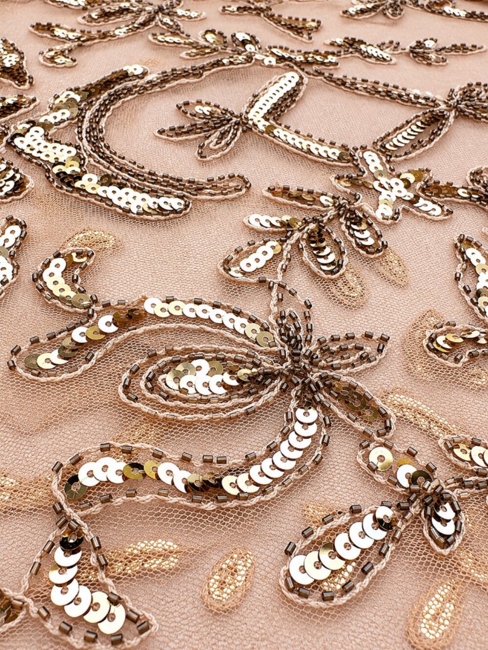 Gold Beaded Embellished Sheer Mesh Crop Top Small - Picture 4 of 6